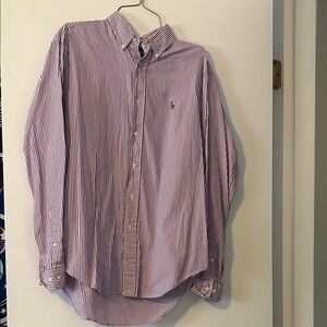 Ralph Lauren Purple Striped Button Down Shirt